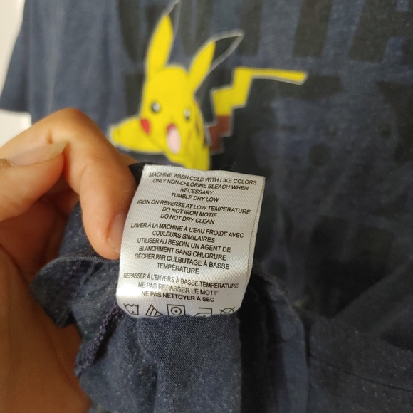 Pokemon | Boys navy blue graphic t shirt pikachu & meowth - Picture 6 of 8